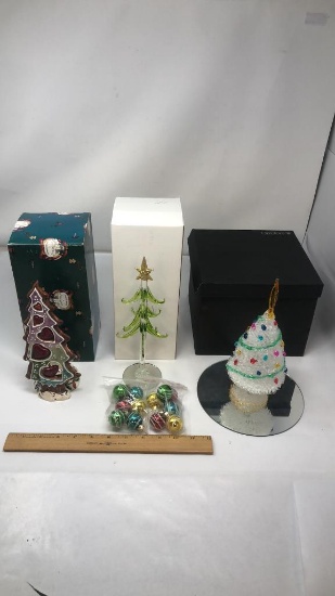 GLASS TREE ORNAMENT, GLASS TREE FIGUINE & MORE