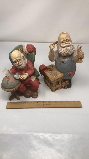 2) CERAMIC SANTA FIGURINES