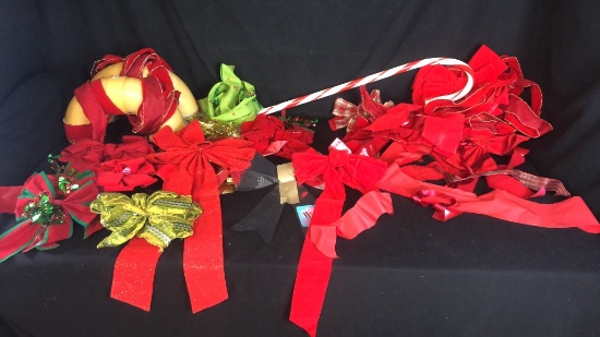 ASSORTMENT OF RIBBONS, & BOWS
