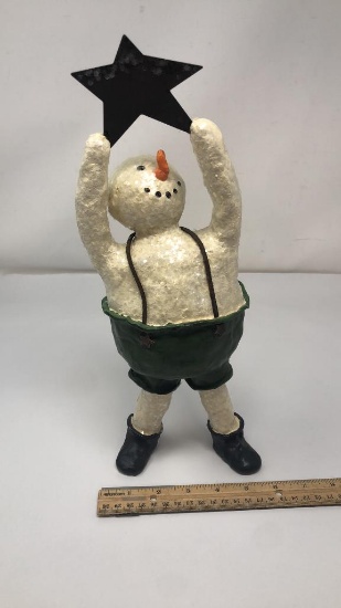 GLITTER SNOWMAN FIGURINE