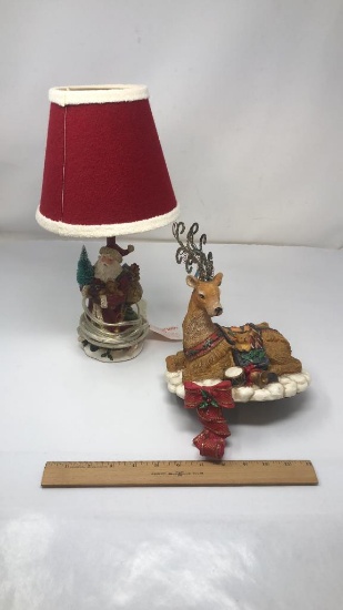 SANTA LAMP & REINDEER STOCKING HOOK