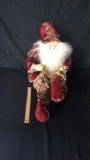 FANCY RED SUIT SANTA SITTING DOLL