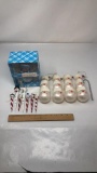 12) SNOWMAN & 1) CANDYCANE ORNAMENT