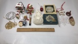 17) ASSORTMENT OF ORNAMENTS & SNOWMAN