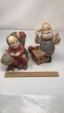 2) CERAMIC SANTA FIGURINES