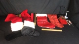 LARGE SANTA LEGS BOW, LARGE STOCKING, & MORE
