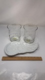 ANGEL WING TRAY & WIDE MOUTH VASES