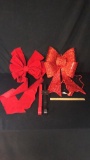 2) HANGING RED CHIRSTMAS BOWS