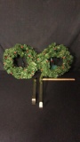 2) PRE-LIT ARTIFICIAL WREATHS