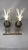 PAIR OF WHITE DEER FIGUIRNES