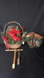 POINSETTIA HANGING BASKET AND WILLOW BRANCH BELLS