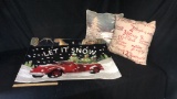 2) THROW PILLOWS & 2) WELCOME MATS