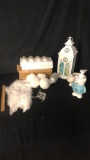 6) COLLECTION OF WHITE CHRISTMAS DECOR