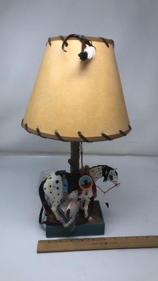 TRAIL OF PAINTED PONIES "WAR PONY" LAMP