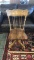 ANTIQUE ROLLING WOOD OFFICE CHAIR.