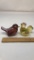2) FENTON GLASS HAND PAINTED FIGURINES SIGNED