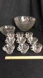 PUNCH BOWL, SMALLBOWL & PUNCH CUPS