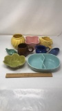 9) COLLECTION OF COLORFUL STONEWARE