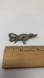 ANTIQUE SANDCAST SILVER & TURQUOISE ROAD RUNNER 6G
