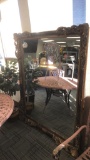 BEAUTIFUL LARGE ANTIQUE ORNATE CARVED MIRROR.