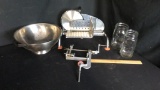 RIVAL HAND CRANK FOOD SLICER, APPLE PEELER, & MORE