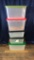 5) PLASTIC STORAGE TOTES WITH LIDS