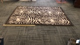 LARGE BROWN & CREAM ZEBRA PRINT AREA RUG