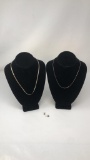 2 STERLING SILVER NECKLACES & 1 STERLING EARRING.8