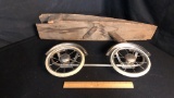 ANTIQUE BABY STROLLER WHEELS & HANDMADE RAMP