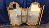 ORNATE SCROLL WALL MIRROR.