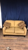 TAN FABRIC LOVESEAT