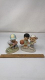 2) PRECIOUS MOMENTS SPORTS THEMED FIGURINES