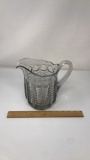 SCALLOPED CLEAR GLASS PITCHER
