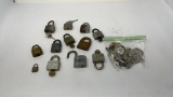 12) VINTAGE PADLOCKS & EXTRA KEYS