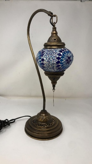 TURKISH/MOROCCAN SWAN NECK MOSAIC TABLE LAMP
