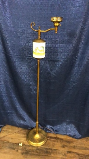 BRASS ELECTRIFIED KEREOSENE STYLE FLOOR LAMP
