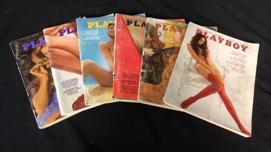 VINTAGE PLAYBOY MAGAZINES 1973 FEB-NOV