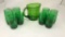 FOREST GREEN DEPRESSION GLASS ICE TEA SET