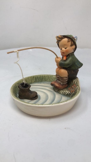 M.I. HUMMEL SIGNED FIGURINE "JUST FISHING"