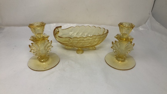 CAMBRIDGE CROWN TUSCAN & FOSTORIA BAROQUE GLASS