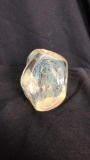 SIGNED OPALESCENT BIMORPHIC GLASS PAPER WEIGHT