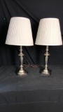 PAIR OF CHROME TROPHY LAMPS