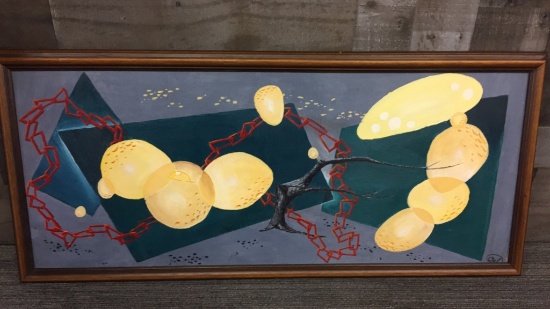 ABSTRACT LEMON TREE PAINTING BY CAL