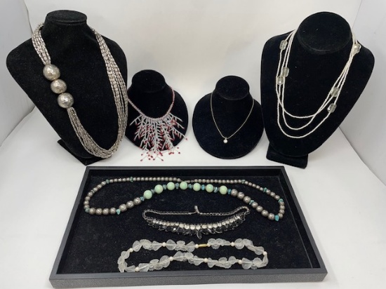 METAL, BEAD, AND RHINESTONE NECKLACES