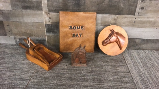 NESTING WOOD SCOOPS, HORSE PLAQUE & MORE