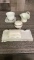 WESTMORELAND GREEN HUE MILK GLASS BASKET & MORE