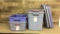 4) RUBBERMAID STORAGE TOTES WITH LIDS