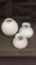 3) MILK GLASS OIL LAMP SHADES