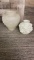 FROSTED GLASS & MILK GLASS VASES