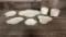 VTG MILK GLASS TRAYS & JARS